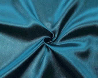 Satin Stoff Petrol-Blau