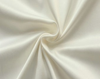 Stretch Satin Stoff 2 Woll-Weiss