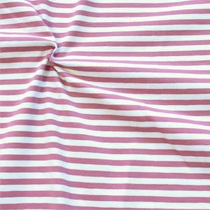 Baumwoll Stretch Jersey &quot;Classic Ringel 2&quot; Farbe Alt Rosa-Weiss