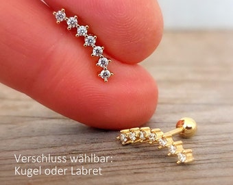 Helix, Tragus, Antitragus, Labret, Piercings, Cartilage, Conch, Gold, Piercing, , Kugelverschluss , 16 G, Stab 6, 1 Stück