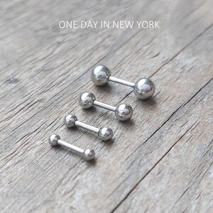 Silver/Gold, Ball Stud Earrings, Piercing, Helix, Tragus, Cartilage, Hypoallergenic, Waterproof, 1 Piece