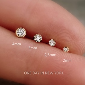 flat back earrings in Gold, Silber, Schwarz *Labret, Helix, Tragus, Piercing: 2mm, 3mm, 4mm, Lippenpiercing, Nostril Piercing, Lobe, 16 G