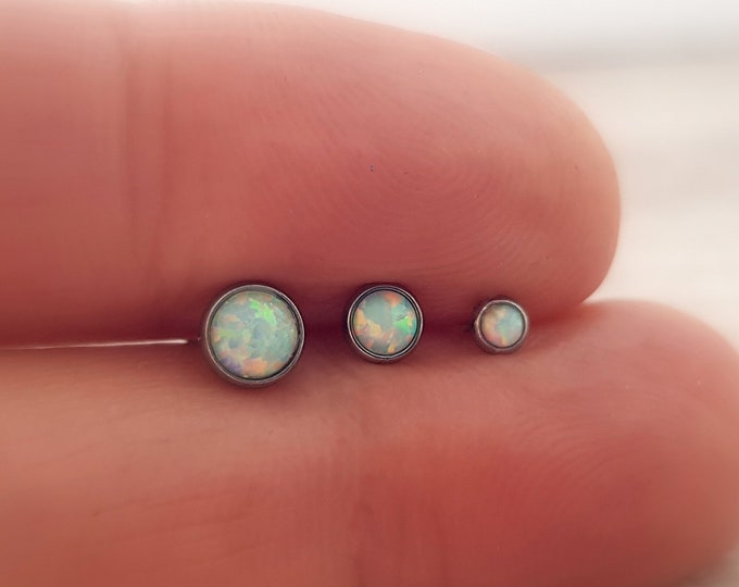 PONWAG Ohren Tunnel Stecker - Opal Design In Verschiedenen Größen