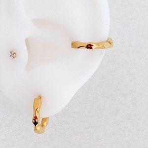 Mini Creole, Helix, Tragus, Piercing, Gold, Silber, 12mm, Hoop, Conch, Cartilage, 14K, 1 Stück