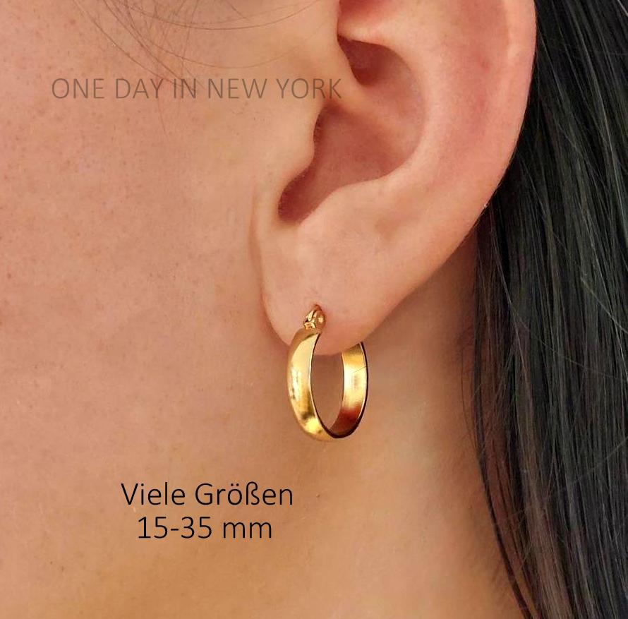ASS 585 Gold Scharniercreolen Ohrringe Klappcreolen Klapp Creolen Mit