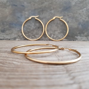 Große Creolen, Gold, Silber, Rosegold, 70mm, 60mm, 55mm, 50mm, 40mm, 30mm, Creolen gold, Silber, Hoops, Ohrringe , Creolen rosegold, 1 Paar Bild 4