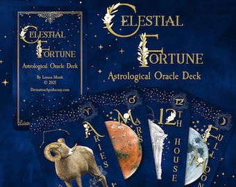 Fortune céleste, Oracle d'astrologie, Cartes Oracle de format Tarot, Oracle du Zodiaque, Astrologie, Cartes du Zodiaque