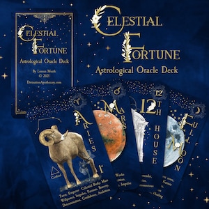 Celestial Fortune, Astrology Oracle Deck, Tarot Size Oracle Cards, Zodiac Oracle, Astrology, Zodiac Cards