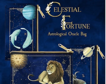 Astrology Tarot Bag, Zodiac Sign Oracle Bag, Oracle Card Bag, Tarot Card Bag, Celestial Fortune Zodiac Bag