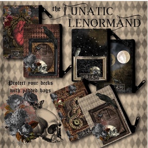Lunatic Lenormand Kartentasche mit Reißverschluss für Bridge oder Mini Size Lenormand Decks - Orakel Kartenetui - Lenormand Kartentasche