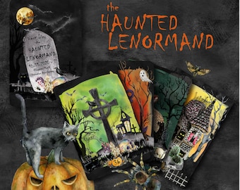 Haunted Halloween Lenormand Deck, Bridge and Mini Size Lenormand Cards, Oracle Cards - No Outer Tuck Box