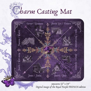 Charm Casting Mat, Dice Casting Mat, Royal Purple, Divination Mat