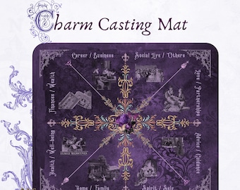 Charm Casting Mat, Dice Casting Mat, Royal Purple, Divination Mat