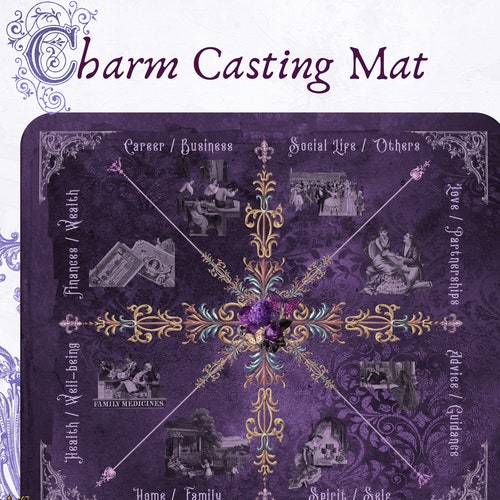 Charm Casting Mat Dice Casting Mat Royal Purple Divination Etsy