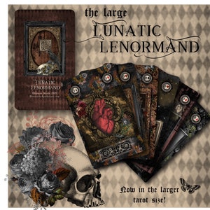 Lunatic Lenormand Deck, Tarot Size Lenormand Cards, Oracle Cards