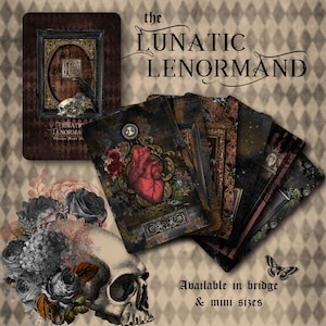 Lunatic Lenormand Deck, Bridge and Mini Size Lenormand Cards, Oracle Cards