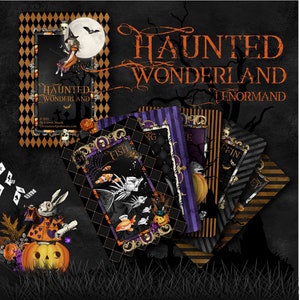 Haunted Alice in Wonderland Lenormand Deck, Halloween Lenormand Cards, Oracle Cards With Custom Tuck Box