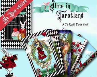 Alice im Tarotland, Tarot Deck, NO BOX, Wonderland Tarot Karten, Orakel Deck, Tarot Lesekarten
