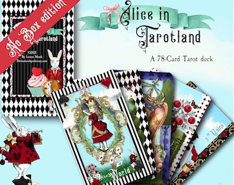 Alice im Tarotland, Tarot Deck, NO BOX, Wonderland Tarot Karten, Orakel Deck, Tarot Lesekarten