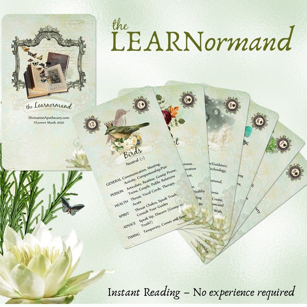 Deck Lenormand pour débutants, Cartes Lenormand, Cartes Oracle, Deck Learnormand avec mots-clés, Apprentissage Lenormand Deck