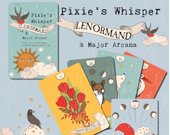 Pixie's Whisper Lenormand Deck, With Tarot Major Arcana, Lenormand Cards, Oracle Cards