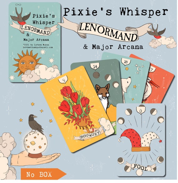 Pixie's Whisper Lenormand Deck, With Tarot Major Arcana, Lenormand Cards,  Oracle Cards 