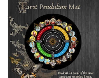 Tarot Pendulum Board, Divination Tool, Pendulum Divination Mat, Oracle