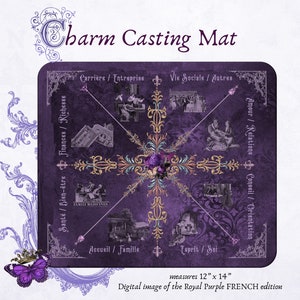 Charm Casting Mat, Dice Casting Mat, Royal Purple, Divination Mat imagen 3