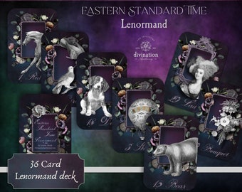 Heure normale de l’Est Lenormand Deck, cartes Lenormand, cartes Oracle de taille de pont, aucune boîte incluse