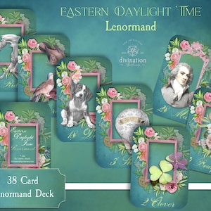 Eastern Daylight Time Lenormand Deck, Floral Lenormand Cards, Bridge Size Oracle Cards, No Box Included