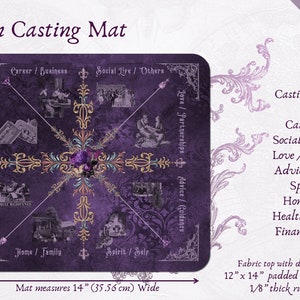 Charm Casting Mat, Dice Casting Mat, Royal Purple, Divination Mat English Edition