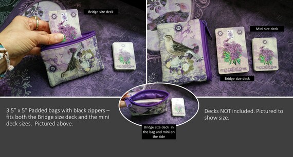 Lavender Lenormand Card Bag With Zipper For Bridge Or Mini Etsy