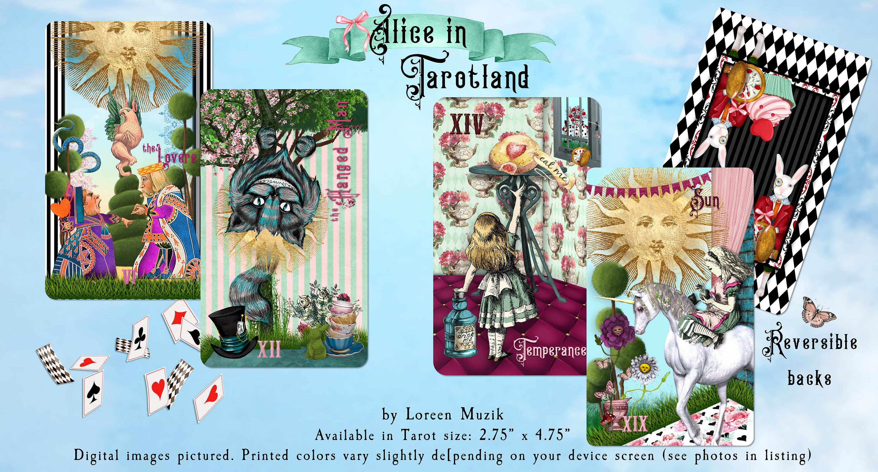 Alice in Tarotland, Tarot Deck, NO BOX, Wonderland Tarot Cards