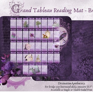Grand Tableau Reading Mat, Lenormand Reading Mat, Tarot Cloth, Alter Cloth, Bridge Size Lenormand Deck Mat