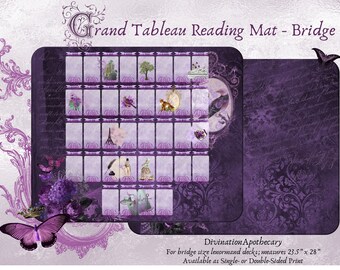 Grand Tableau Reading Mat, Lenormand Reading Mat, Tarot Cloth, Alter Cloth, Bridge Size Lenormand Deck Mat