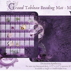 Grand Tableau Reading Mat, Lenormand Reading Mat, Tarot Cloth, Alter Cloth, Mini Size Lenormand Deck Mat, 4x8+4 Layout