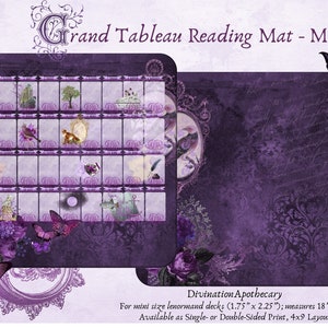 Grand Tableau Reading Mat,  4x9 Layout, Lenormand Reading Mat, Tarot Cloth, Alter Cloth, Mini Size Lenormand Deck Mat