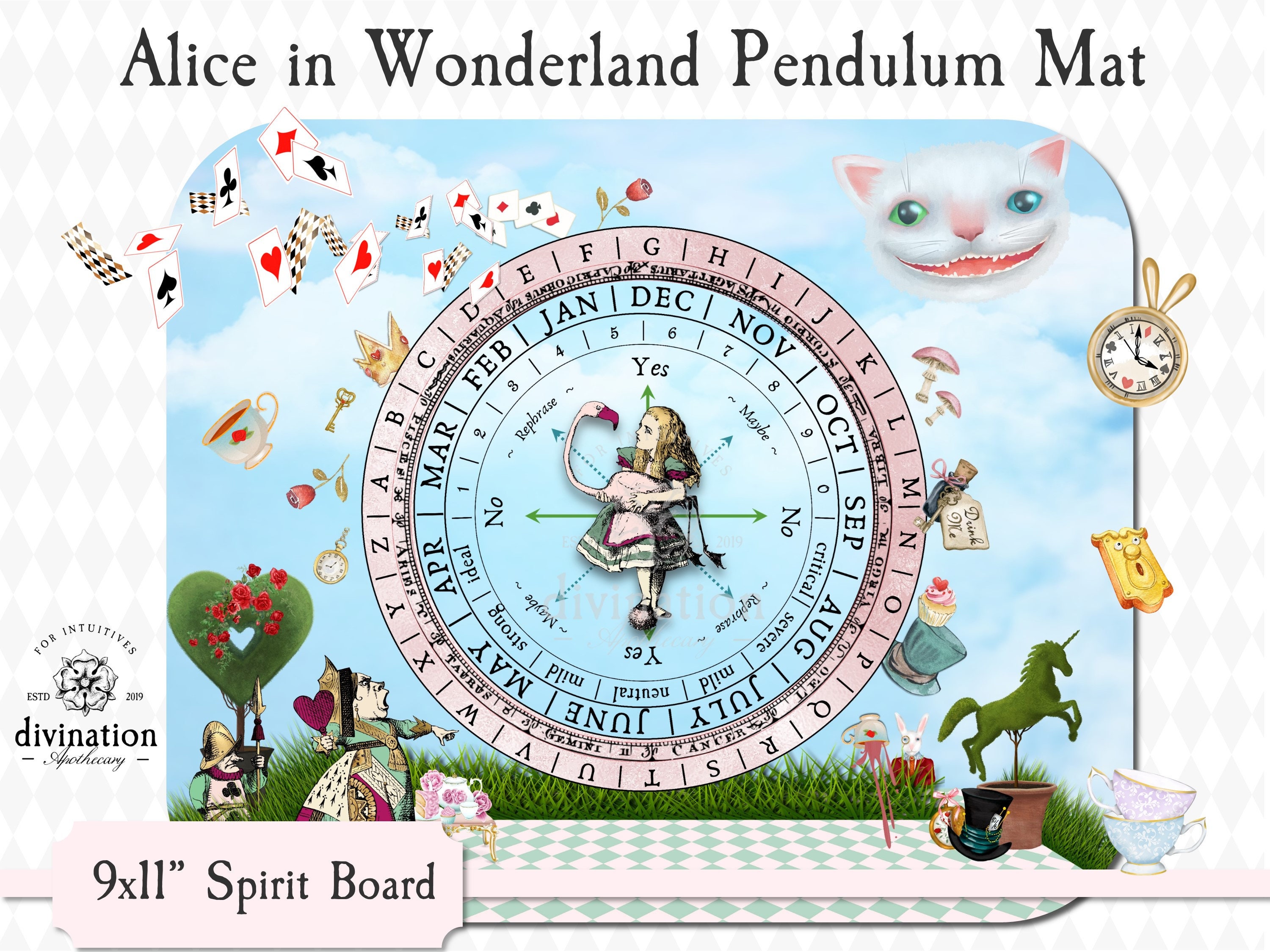 Alice in Wonderland Spirit Board, Pendulum Mat