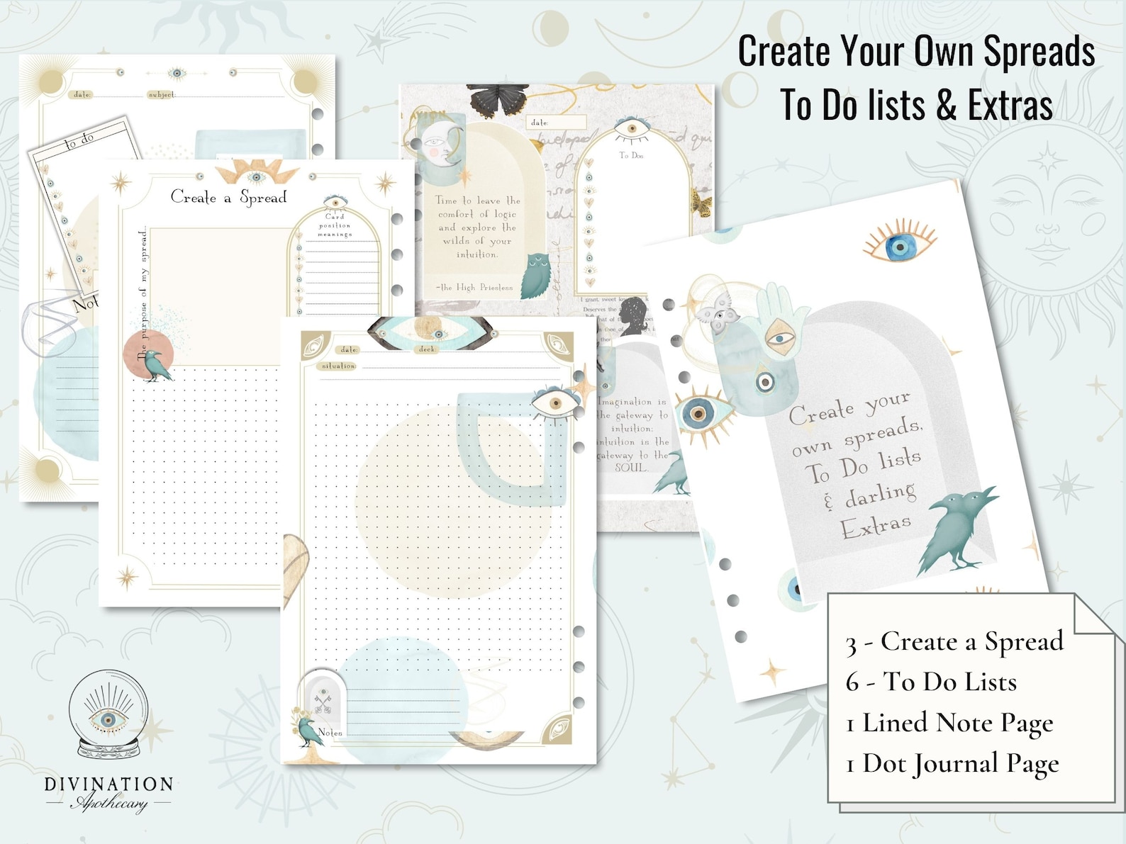 Printable Tarot Journal With Tarot Spreads Card Reading - Etsy