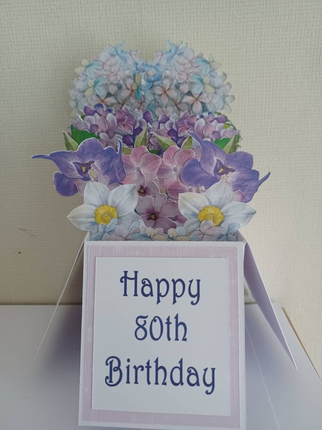 Purple Flowers Pop up Box Card Mother's Day Special - Etsy UK