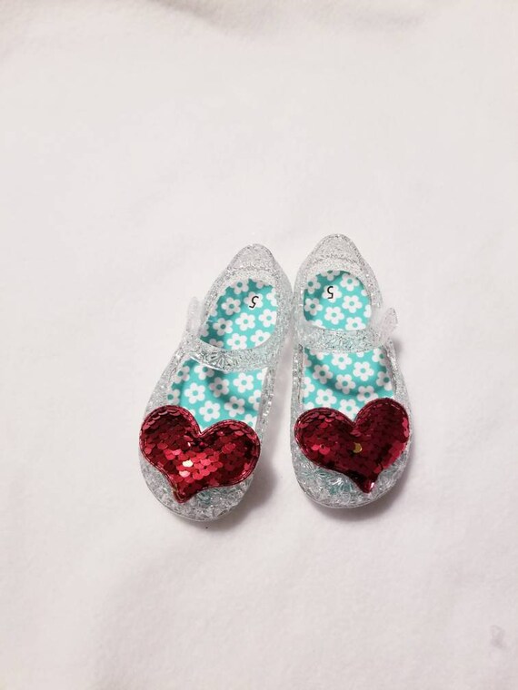 clear sparkle jelly sandals