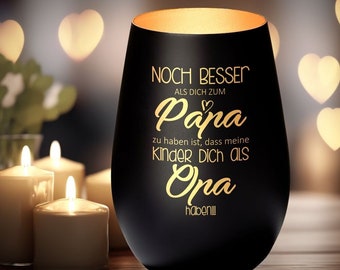 Windlicht "Noch Besser Dich zum Papa zu haben…" | Geschenkidee zum Vatertag | Geschenk Papa Opa Danke Papa Kerze Gravur Vatertagsgeschenk