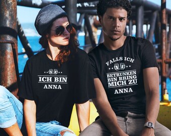 Personalisierte Partner T-Shirts "Falls ich betrunken bin bringt mich zu.." - Bierflasche - Damen & Herren