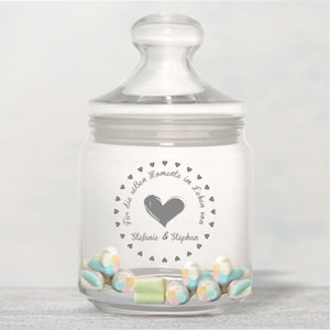 Candy glass / biscuit jar "For the sweet moments in the life of..." with personalization - gift idea Valentine's Day couples