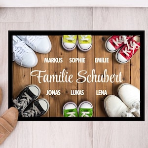 Floor mat "Sneakers" | personalized with name | Relocation | Topping-out ceremony | Shared flat | practical gift idea