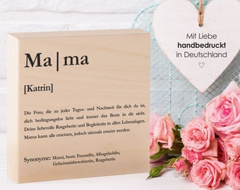 Personalisiertes Holzbild "Mama" - Geschenkidee zum Muttertag, Geschenk zum Geburtstag, Weihnachten