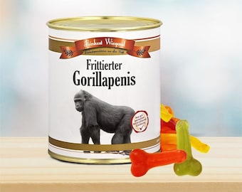 Pene de gorila enlatado frito | gelatina de frutas | dulces regalos divertidos | Regalo divertido - (49,95 EUR/kg)