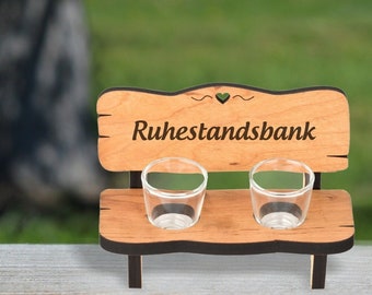 Schnapsbank "Ruhestandsbank" Geschenkidee zum Renteneintritt, Geschenk mit Namen für Eltern, Freunde und Kollegen, Geburtstagsgeschenk