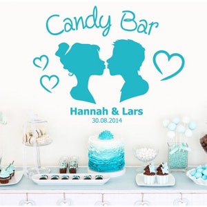 Personalisiertes Wandtattoo Candy Bar 39x30cm Bild 1