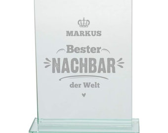 Noble Glass Cup "Best Neighbor" Personalized - great gift idea for the birthday | Neighbour | Wichtelgeschenk
